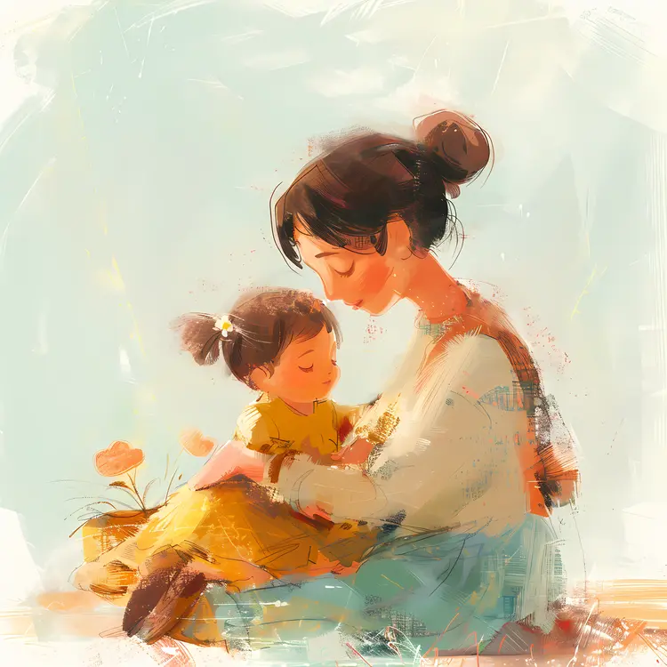 Mother and Daughter Hugging