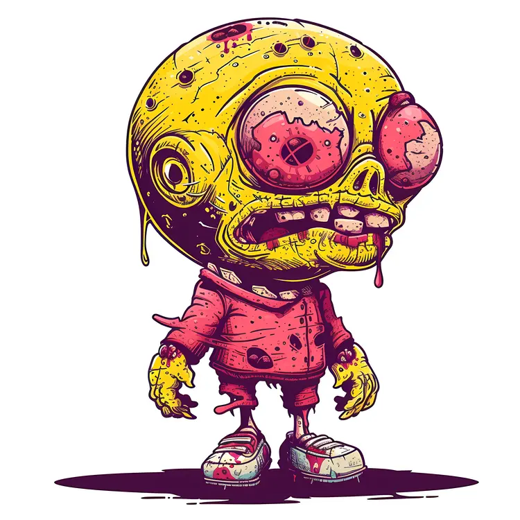 Yellow Zombie Cartoon Character