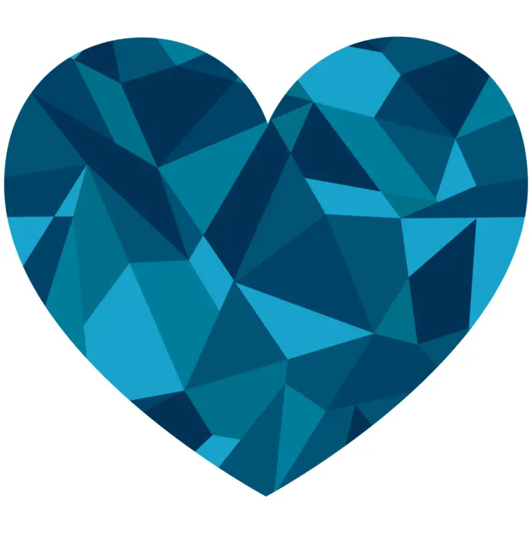 Blue Heart Gem Illustration