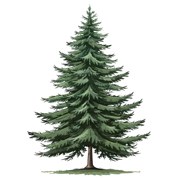 Green Pine Tree Illustration