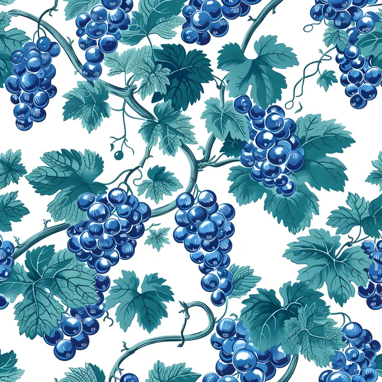 Blue Grapes Pattern