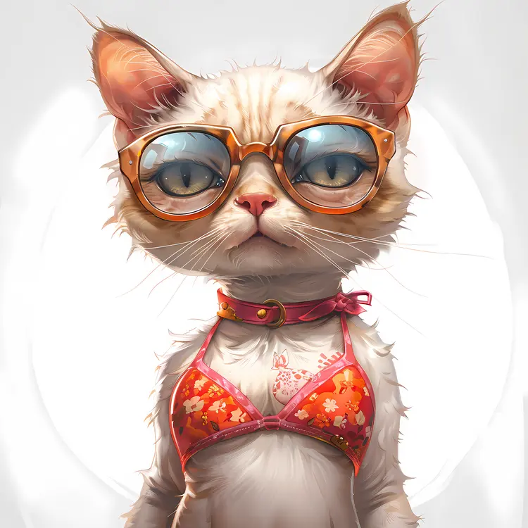 Stylish Cat with Sunglasses