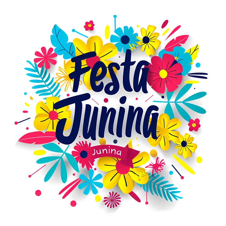 Floral Festa Junina Banner for Festive Celebrations