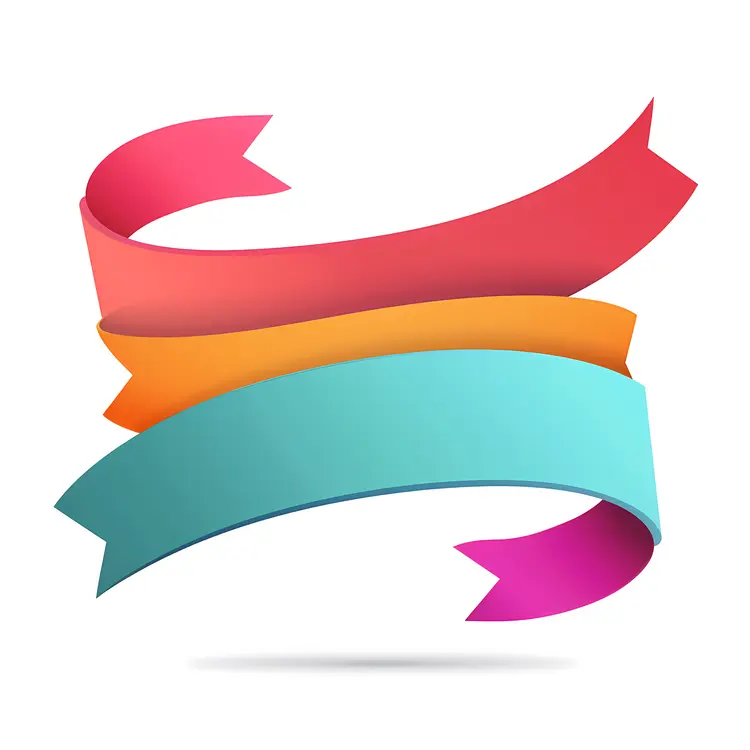 Curved Colorful Ribbons
