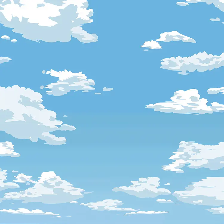 White Clouds in Clear Blue Sky
