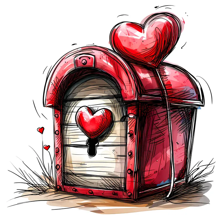 Heart-shaped Chest with Balloon for Valentine's Day