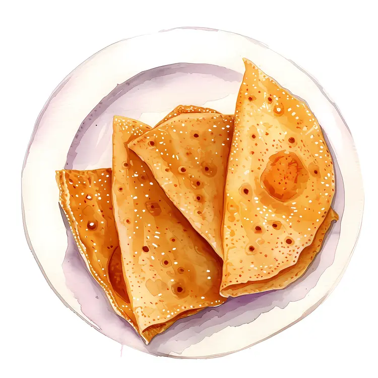 Golden Crepes on a Plate