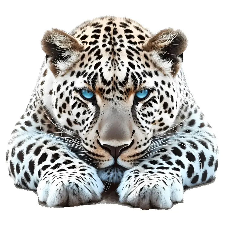 Snow Leopard with Blue Eyes
