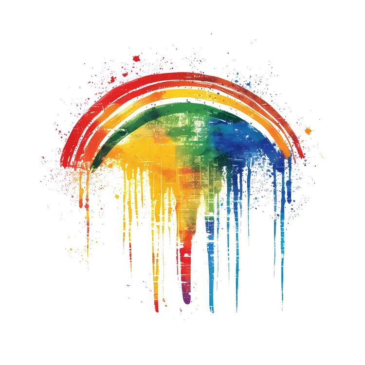 Dripping Watercolor Rainbow