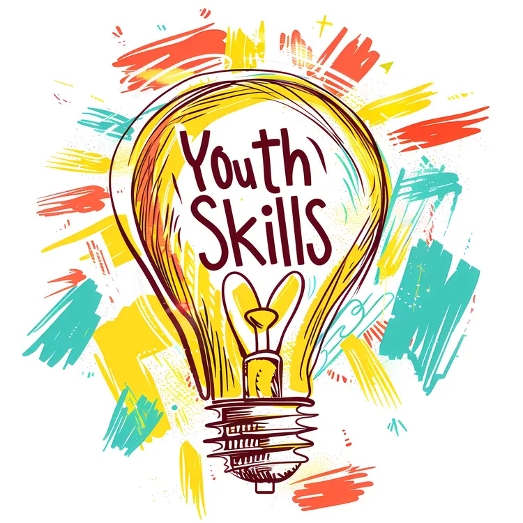 Colorful Youth Skills Day Light Bulb