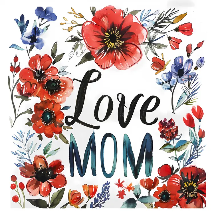 Love Mom Floral Card
