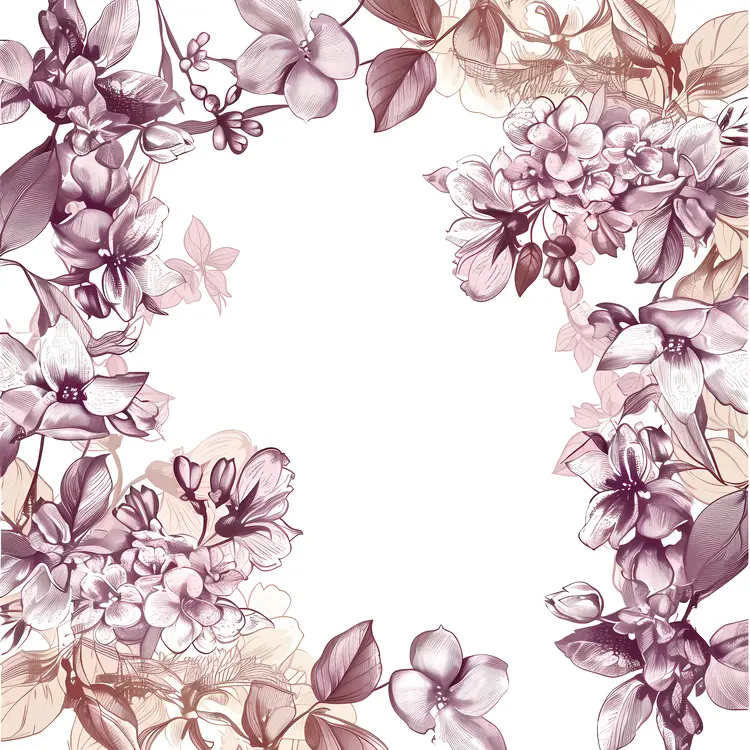 Elegant Floral Frame with Pink Flowers