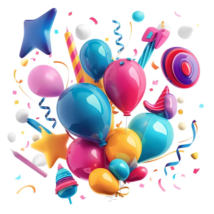 Colorful Balloons and Party Decorations