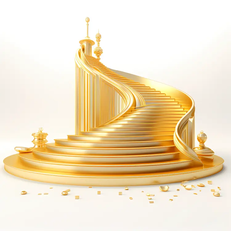 Grand Golden Staircase with Elegant Design