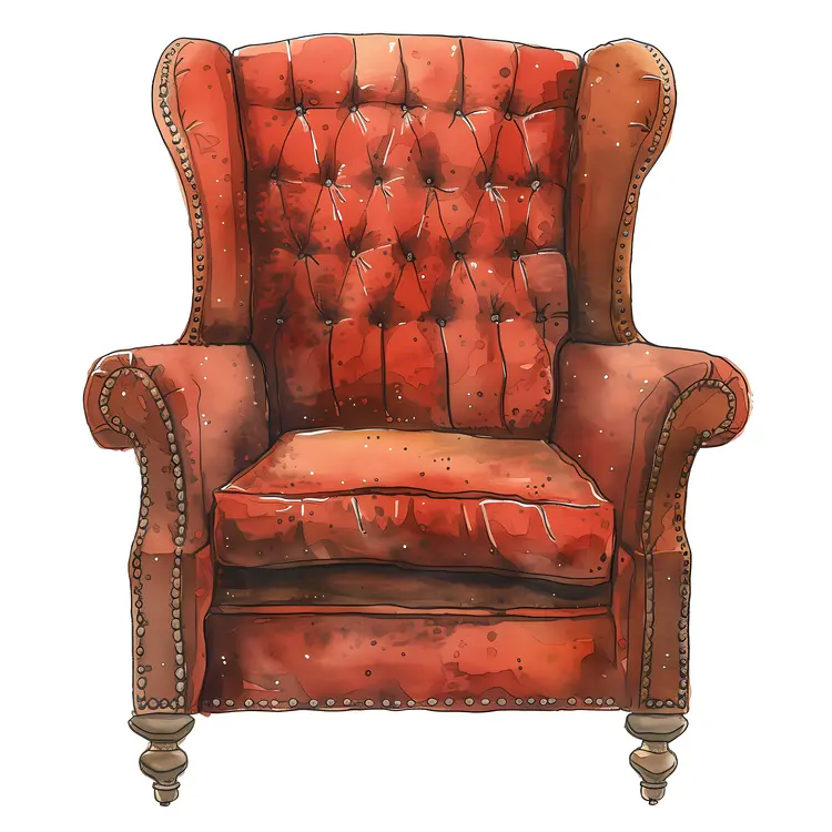 Vintage Red Leather Armchair