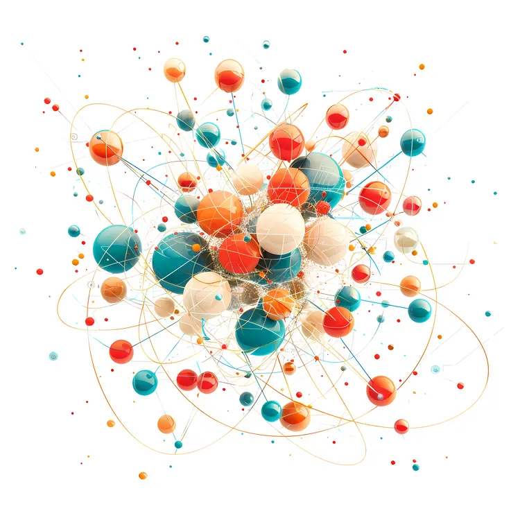 Complex Molecule Structure with Atoms and Bonds