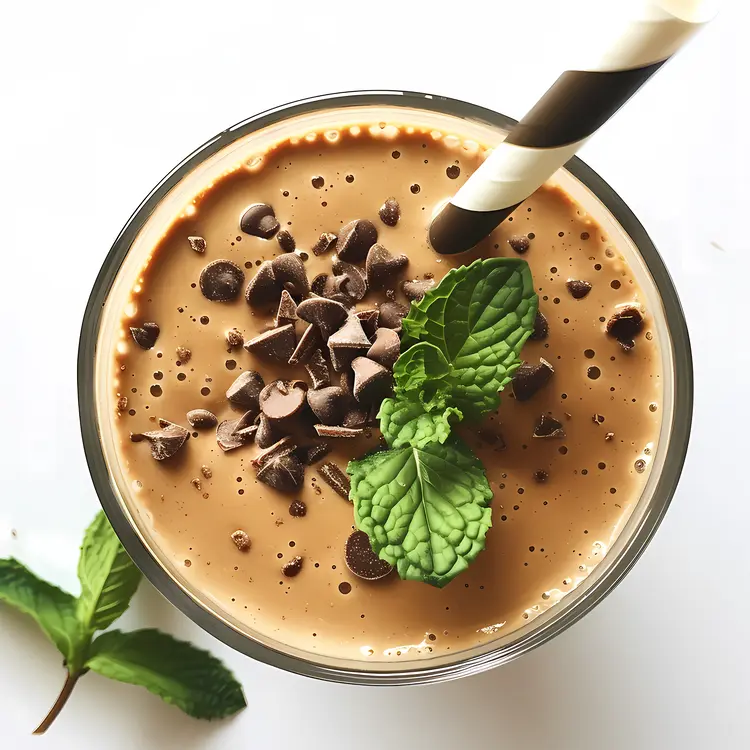 Chocolate Milkshake with Mint and Chocolate Chips