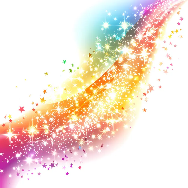 Colorful Sparkles and Stars Abstract Background