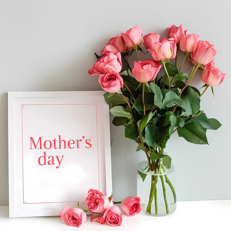 Mother's Day Roses and Greeting