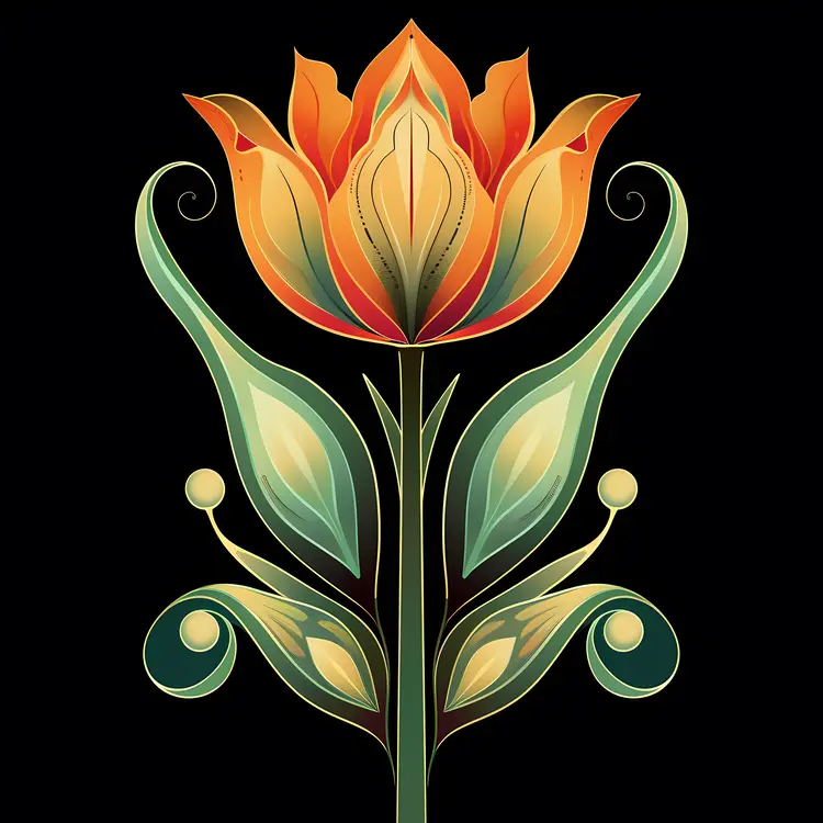 Elegant Abstract Digital Flower