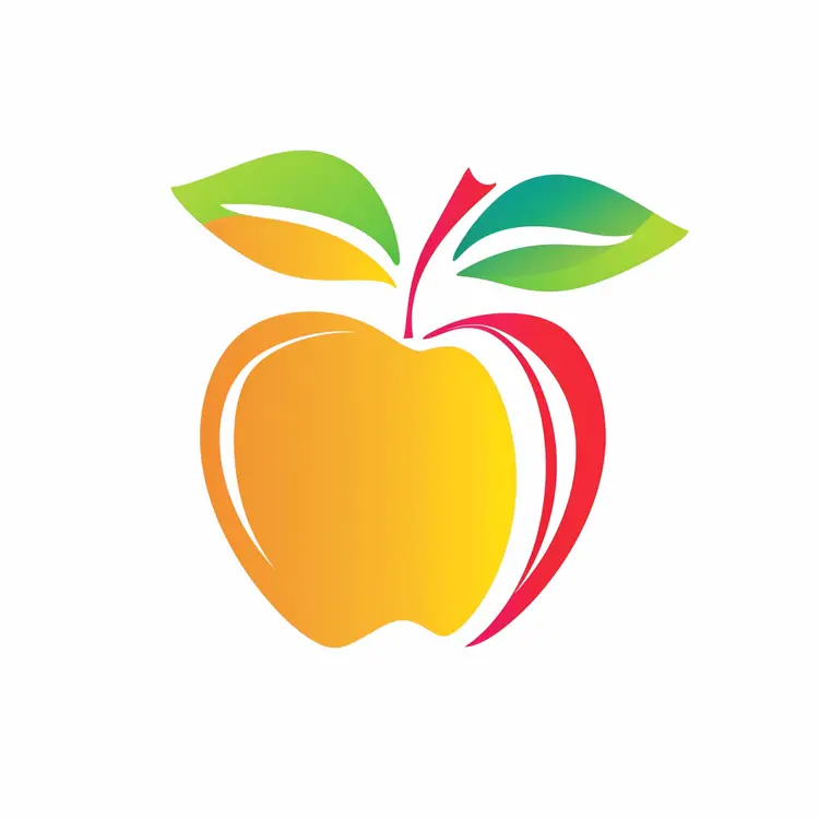 Vibrant Colorful Apple Illustration