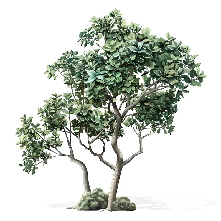 Green Tree with Sparse Leaves