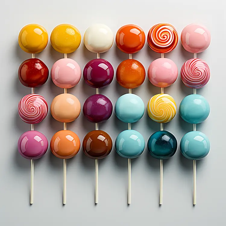 Variety of Colorful Lollipops