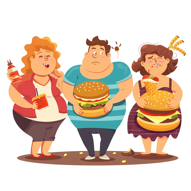 Overweight People with Fast Food
