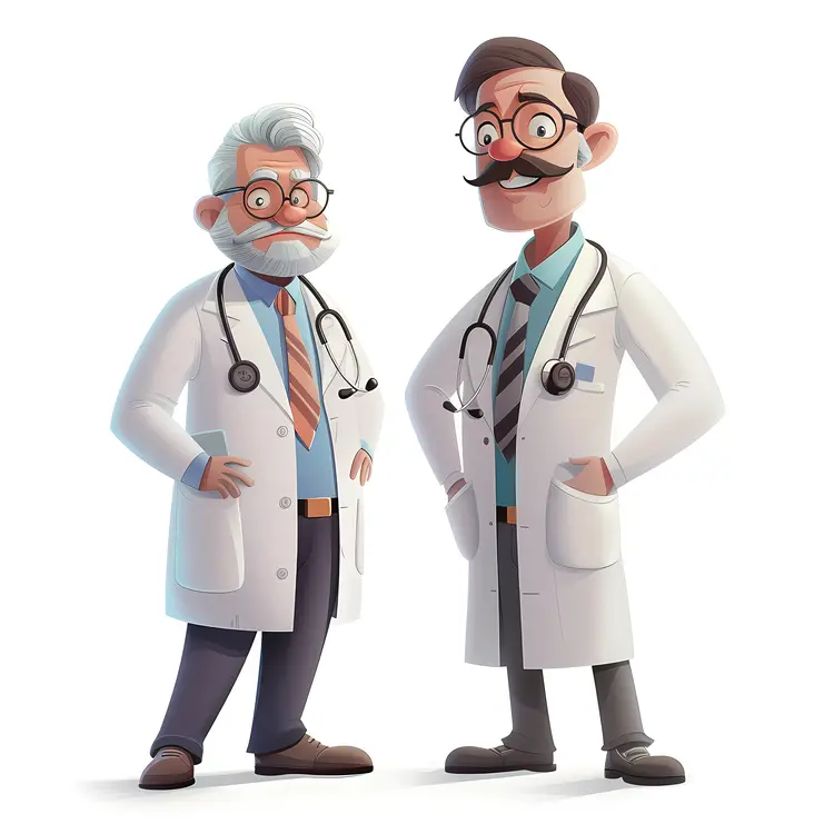 Cartoon Doctors with Stethoscopes