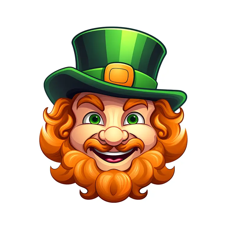 Leprechaun Face Cartoon for St. Patrick's Day