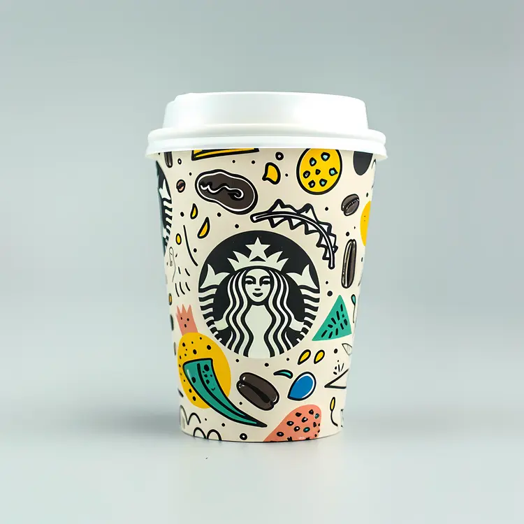 Colorful Starbucks Cup with Doodles