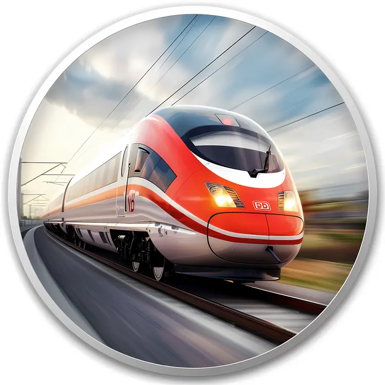 Modern High-Speed Train on Railway