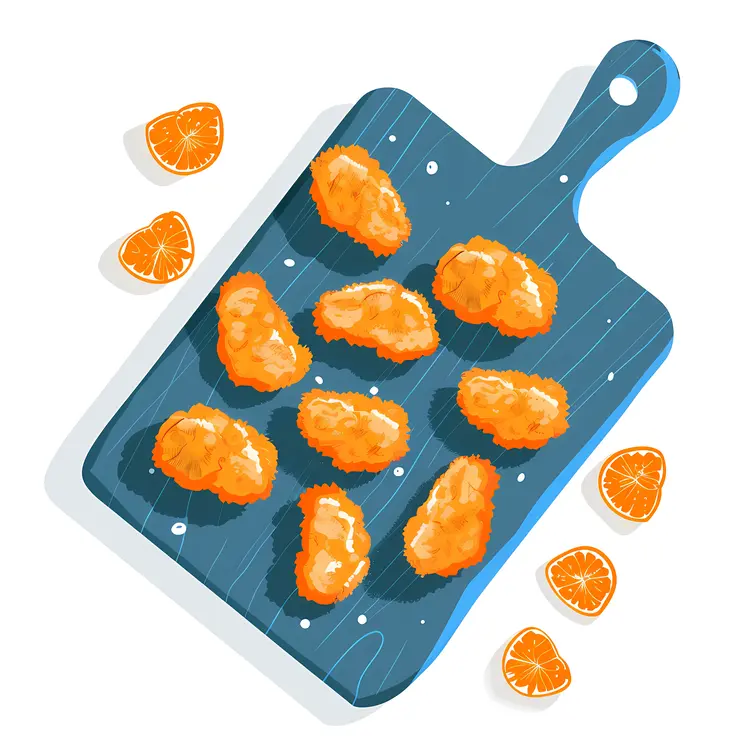 Crispy Fried Chicken Nuggets with Oranges