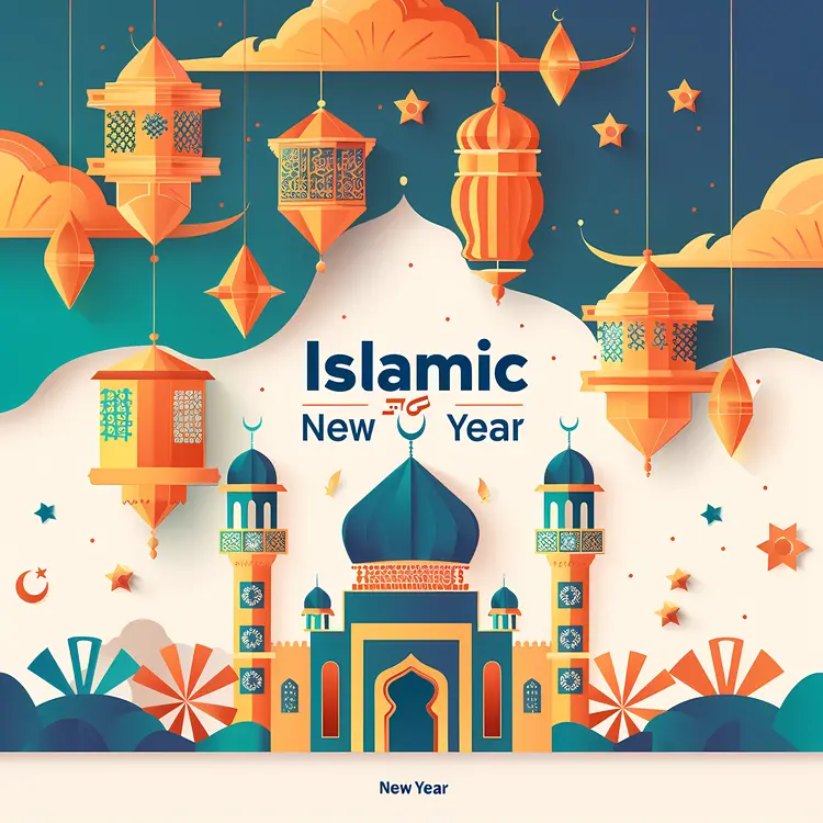 Islamic New Year Celebration with Lanterns