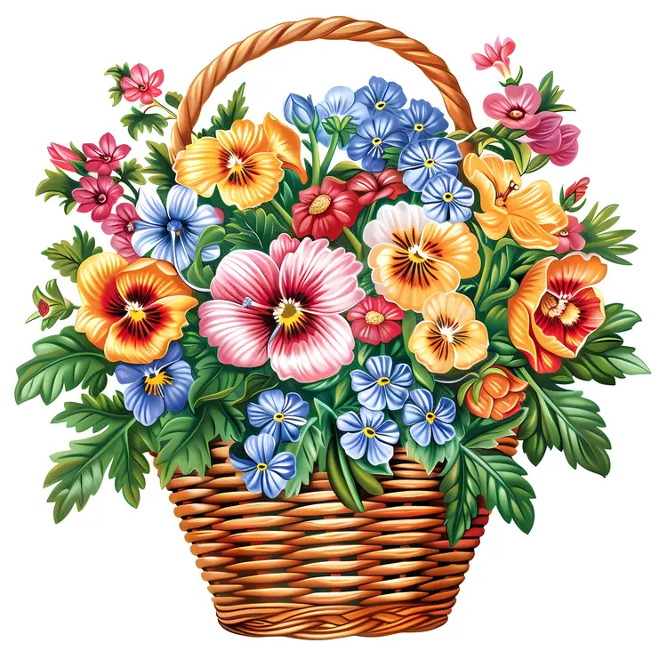 Colorful Flower Basket Arrangement