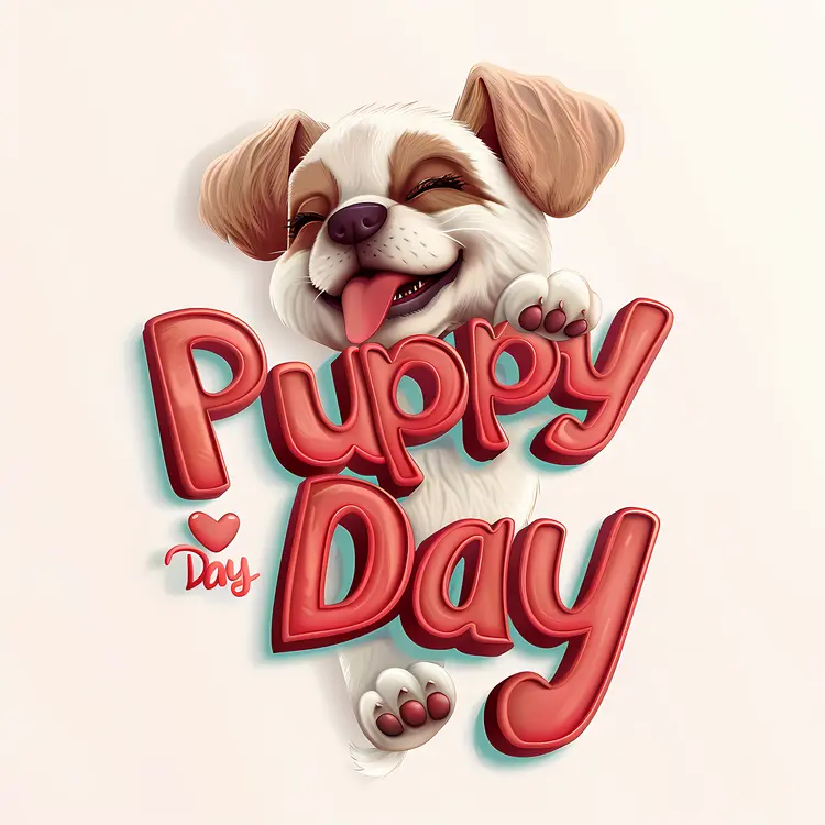 Cute Puppy for Puppy Day Celebration