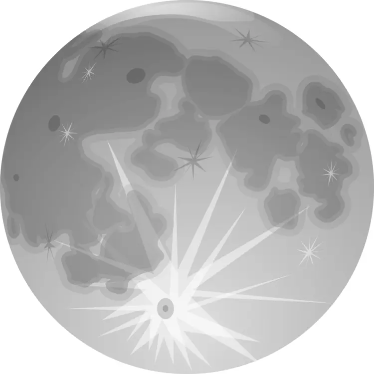 Gray Moon with Craters