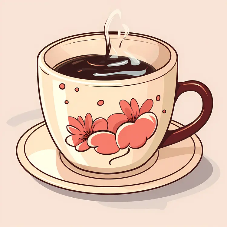 Floral Cup with Saucer