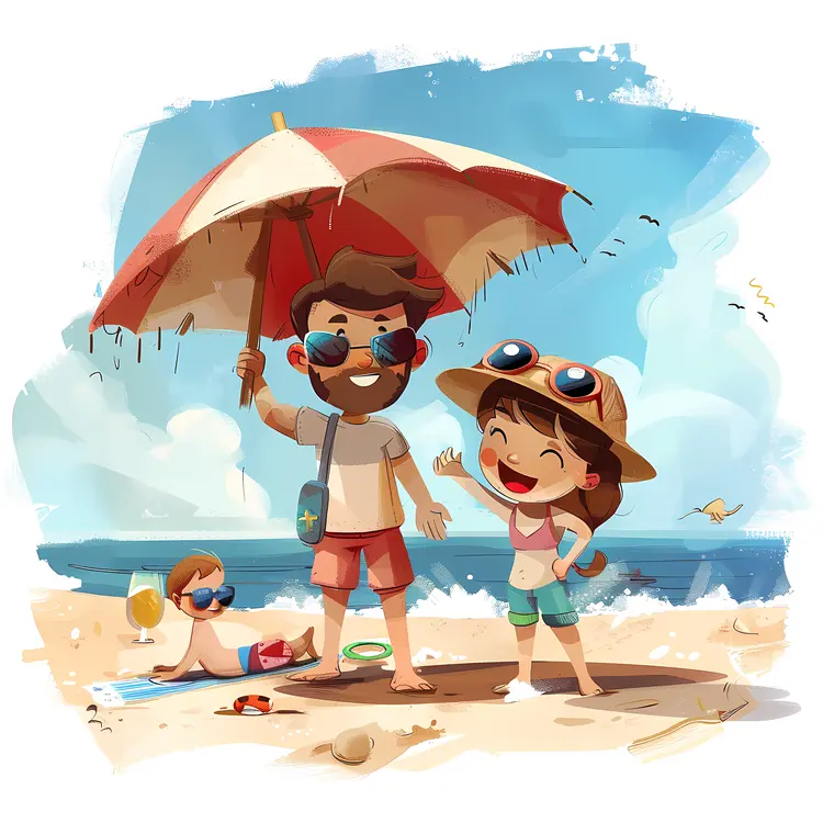 Happy Family at the Beach
