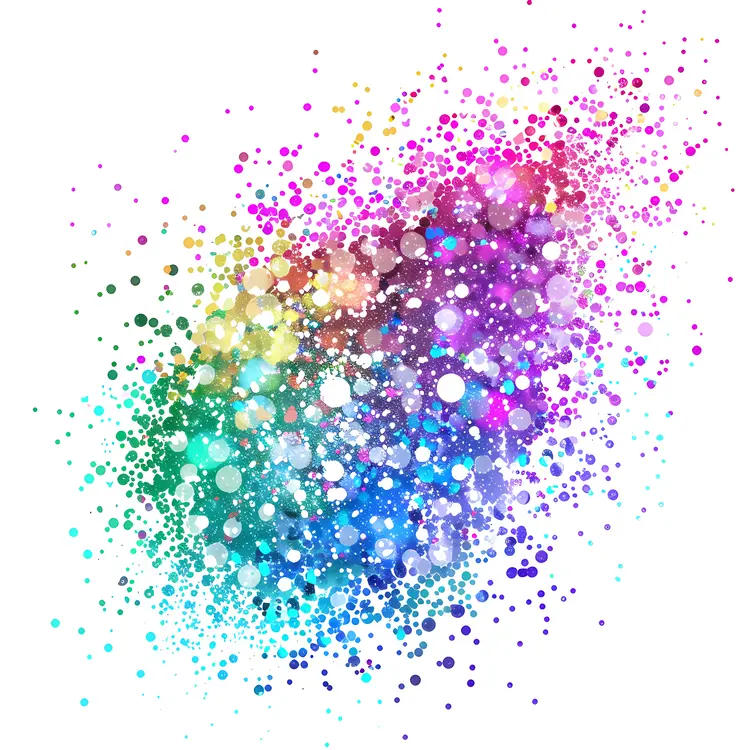 Colorful dots in abstract pattern