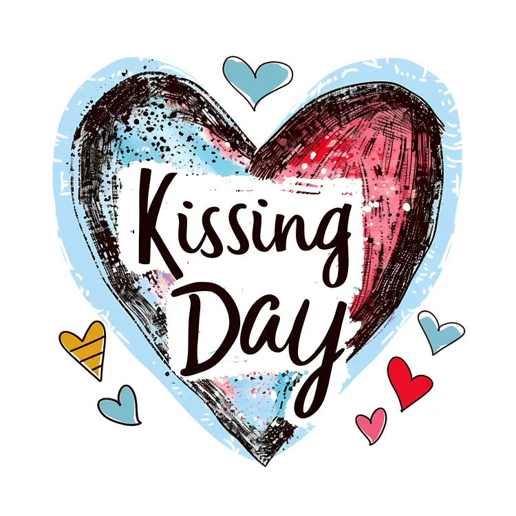 Kissing Day Celebration with Artistic Heart