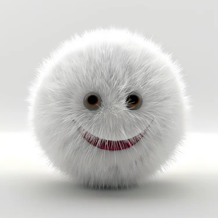 Happy Furry Ball Cartoon Character
