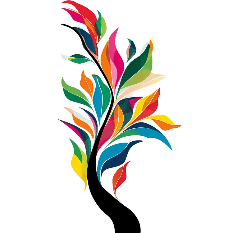 Abstract Colorful Tree Design