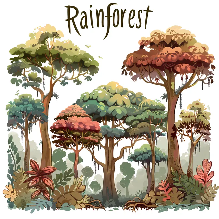 Dense Rainforest Trees