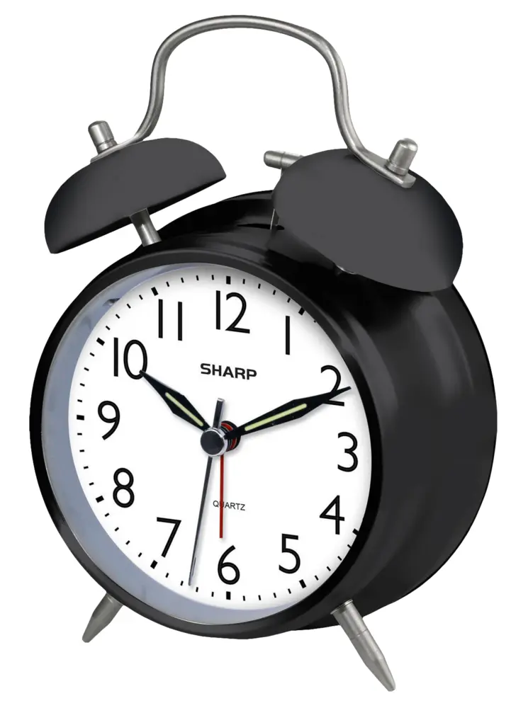 Classic Black Alarm Clock for Morning Wake-Up