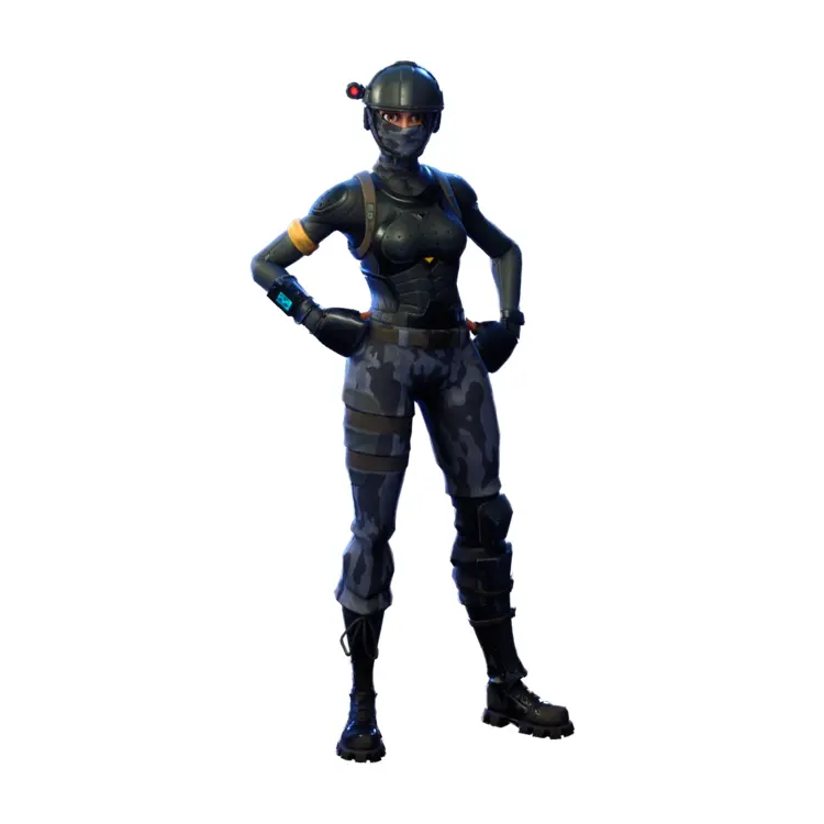 Female Character in Black Tactical Outfit