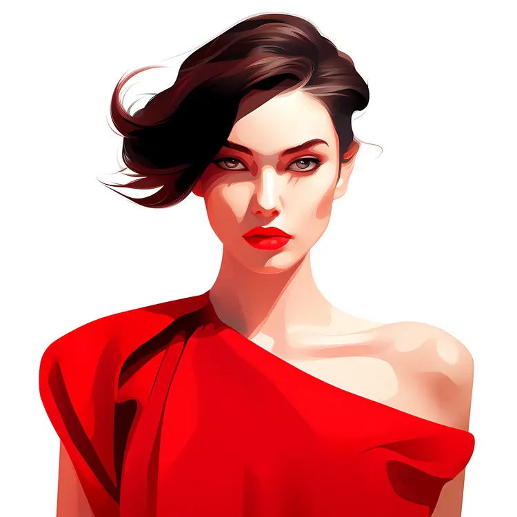 Confident Woman in Red Top