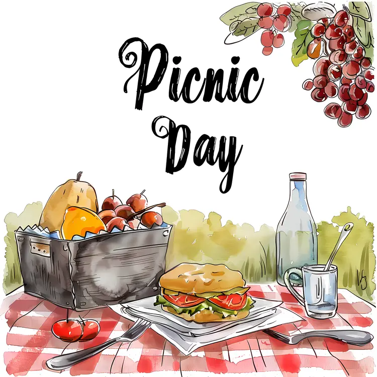 Picnic Day with Sandwich and Fruits