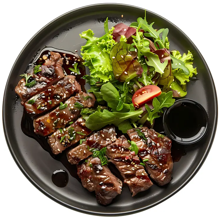 Grilled Steak with Fresh Salad