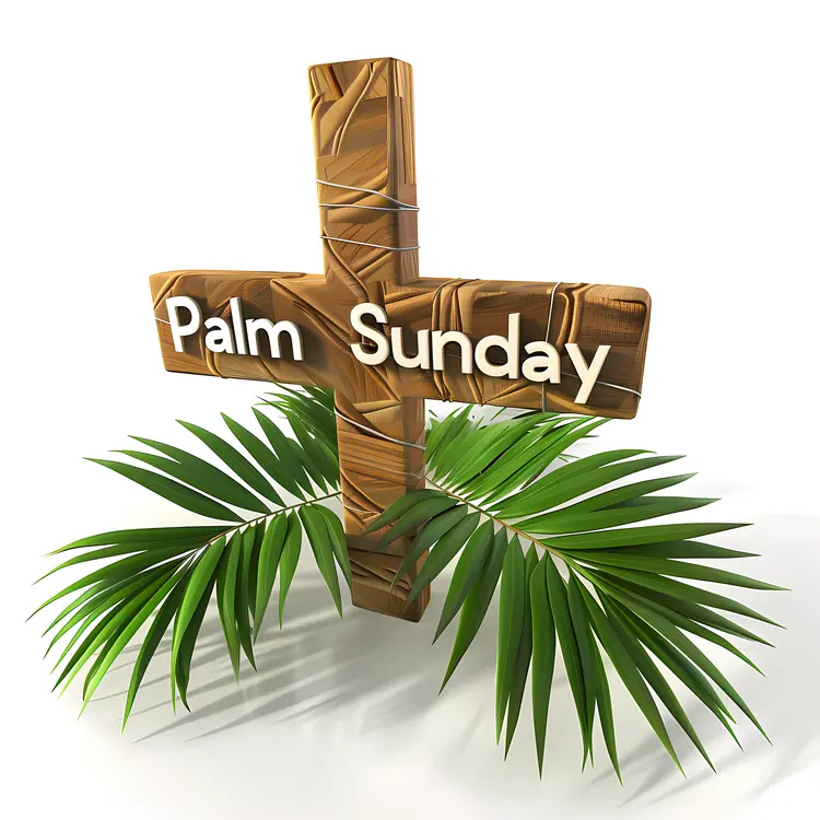 Palm Leaves and Cross for Palm Sunday